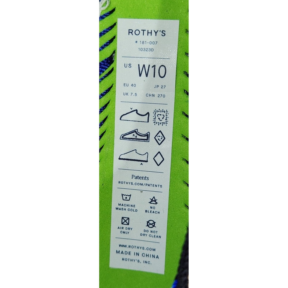 Rothys The Bow Flat Fawn Tan Navy Blue Trim Sustainable Washable Shoes W10 - Picture 8 of 9